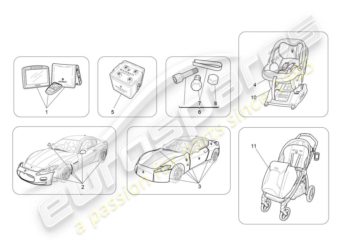 a part diagram from the maserati granturismo (2016) parts catalogue
