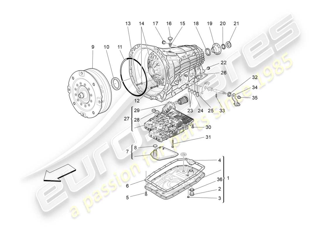 a part diagram from the maserati granturismo (2016) parts catalogue