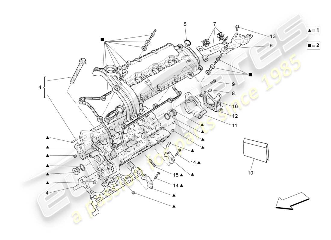 a part diagram from the maserati quattroporte m156 (2014 onwards) parts catalogue