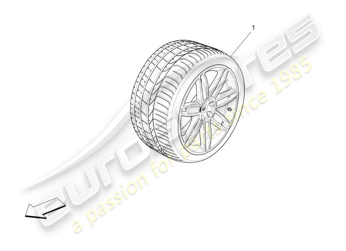 maserati granturismo (2009) cpl. wheels part diagram