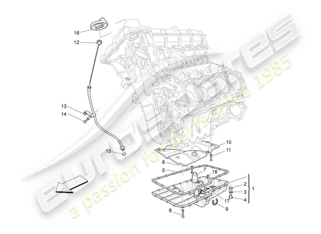 maserati granturismo (2014) lubrication system: circuit and collection part diagram