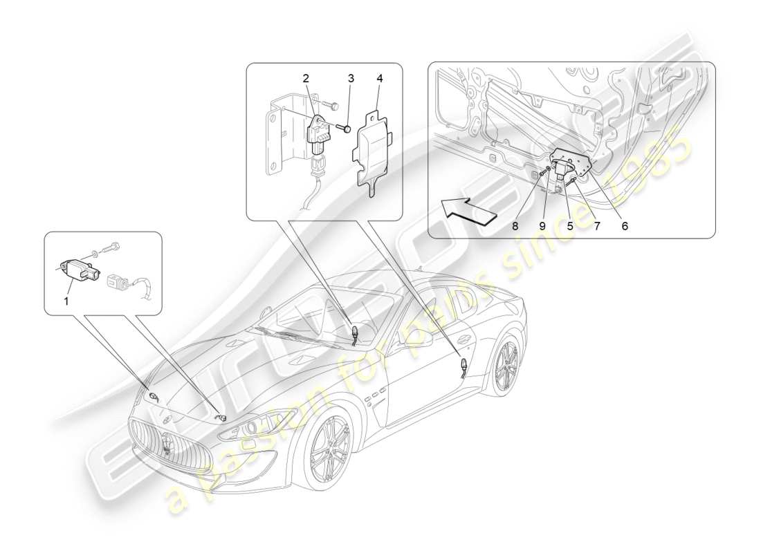 a part diagram from the maserati qtp 3.0 tds v6 275hp (2015) parts catalogue