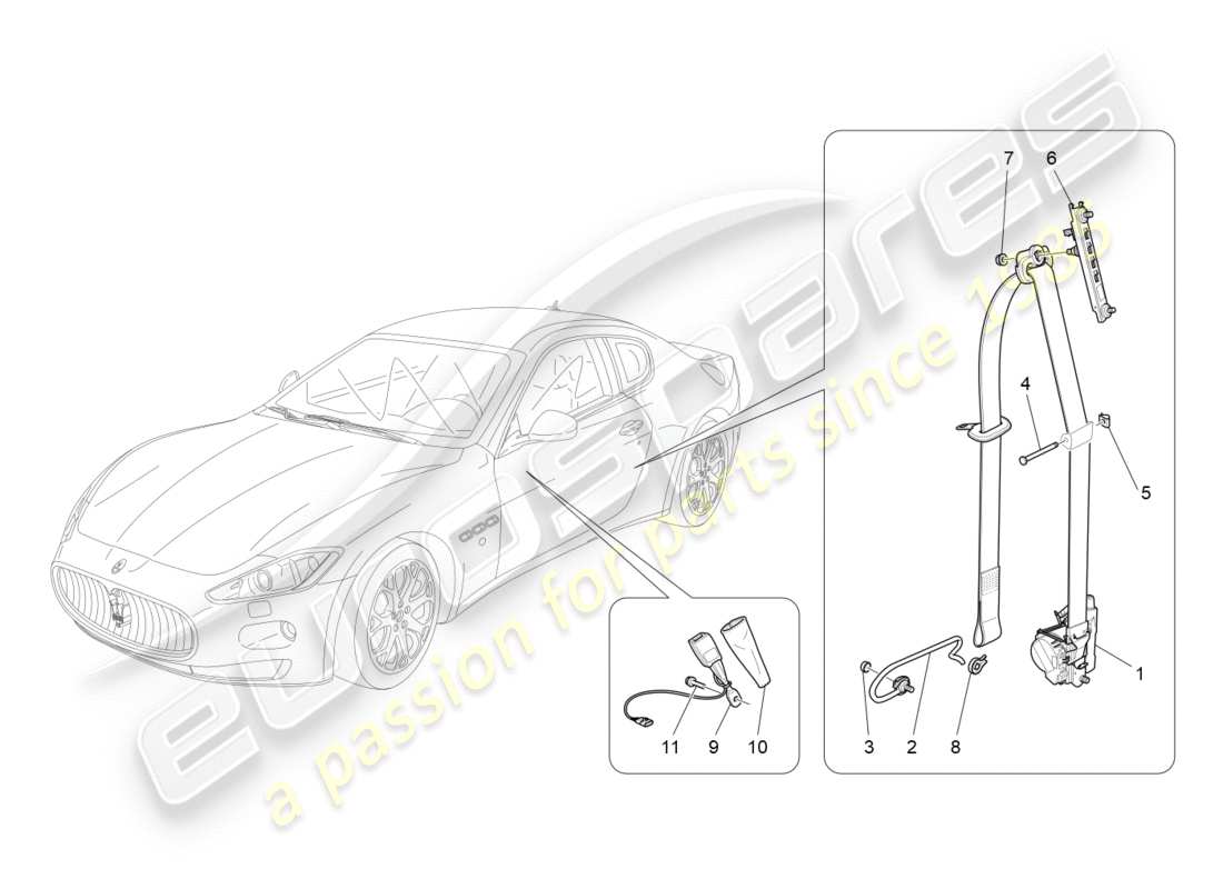 a part diagram from the maserati granturismo (2015) parts catalogue