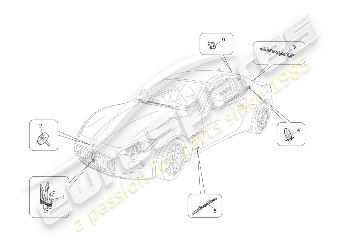 a part diagram from the maserati granturismo s (2017) parts catalogue
