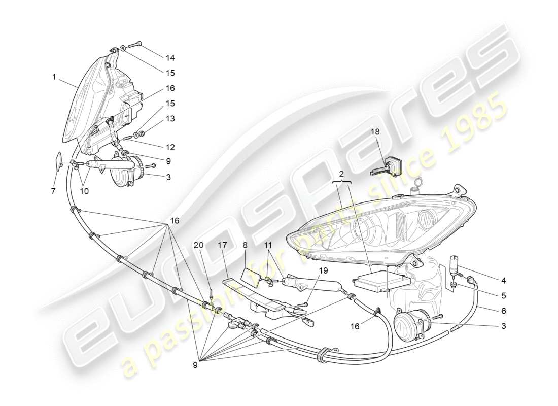 a part diagram from the maserati granturismo (2012) parts catalogue