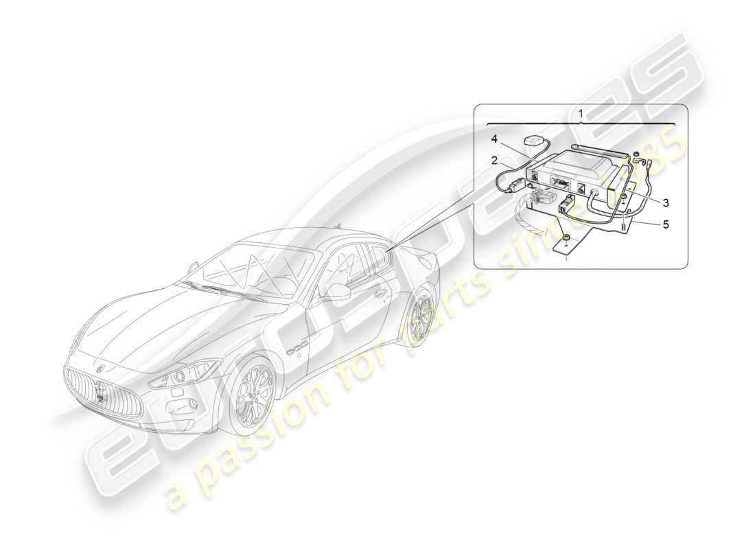 a part diagram from the maserati granturismo (2014) parts catalogue