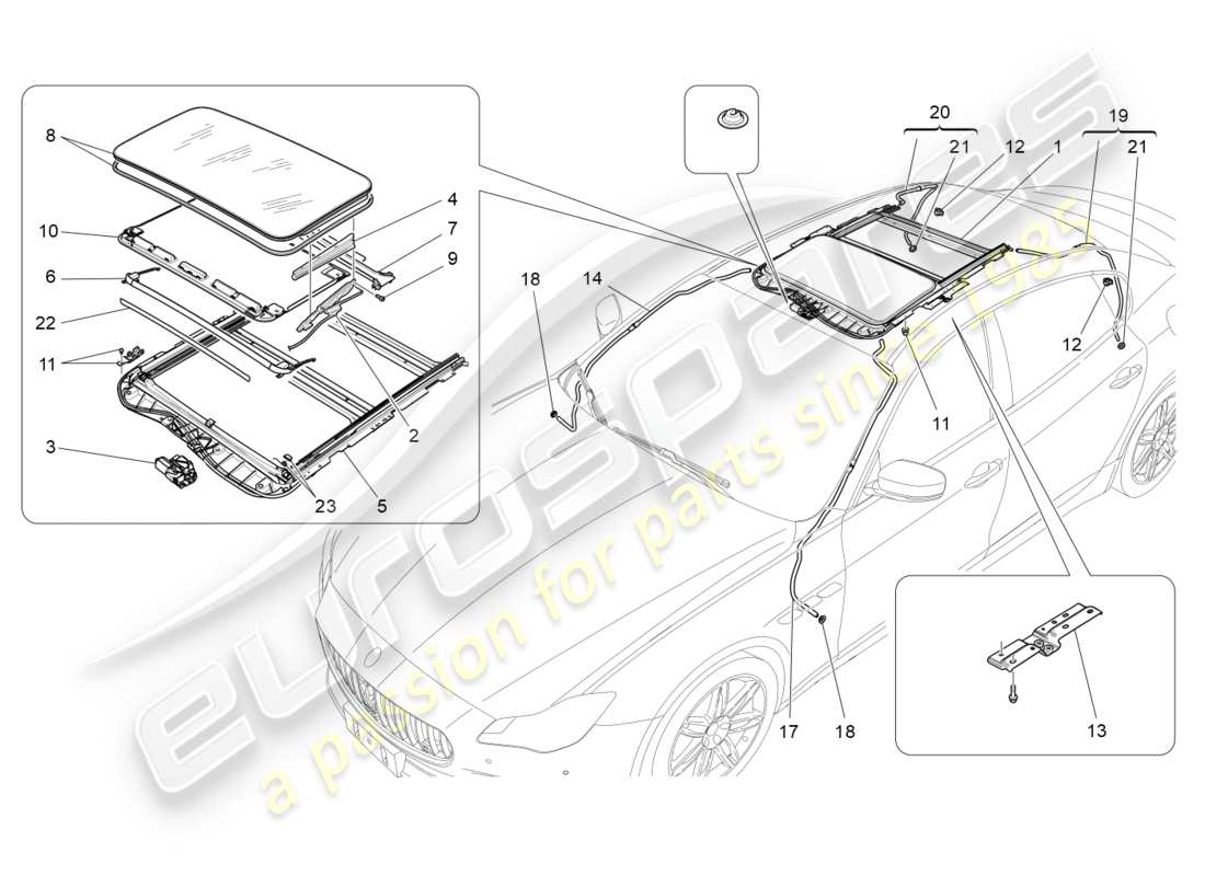 a part diagram from the maserati qtp 3.0 tds v6 275hp (2015) parts catalogue