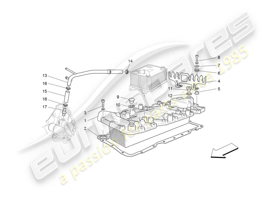 a part diagram from the maserati granturismo parts catalogue