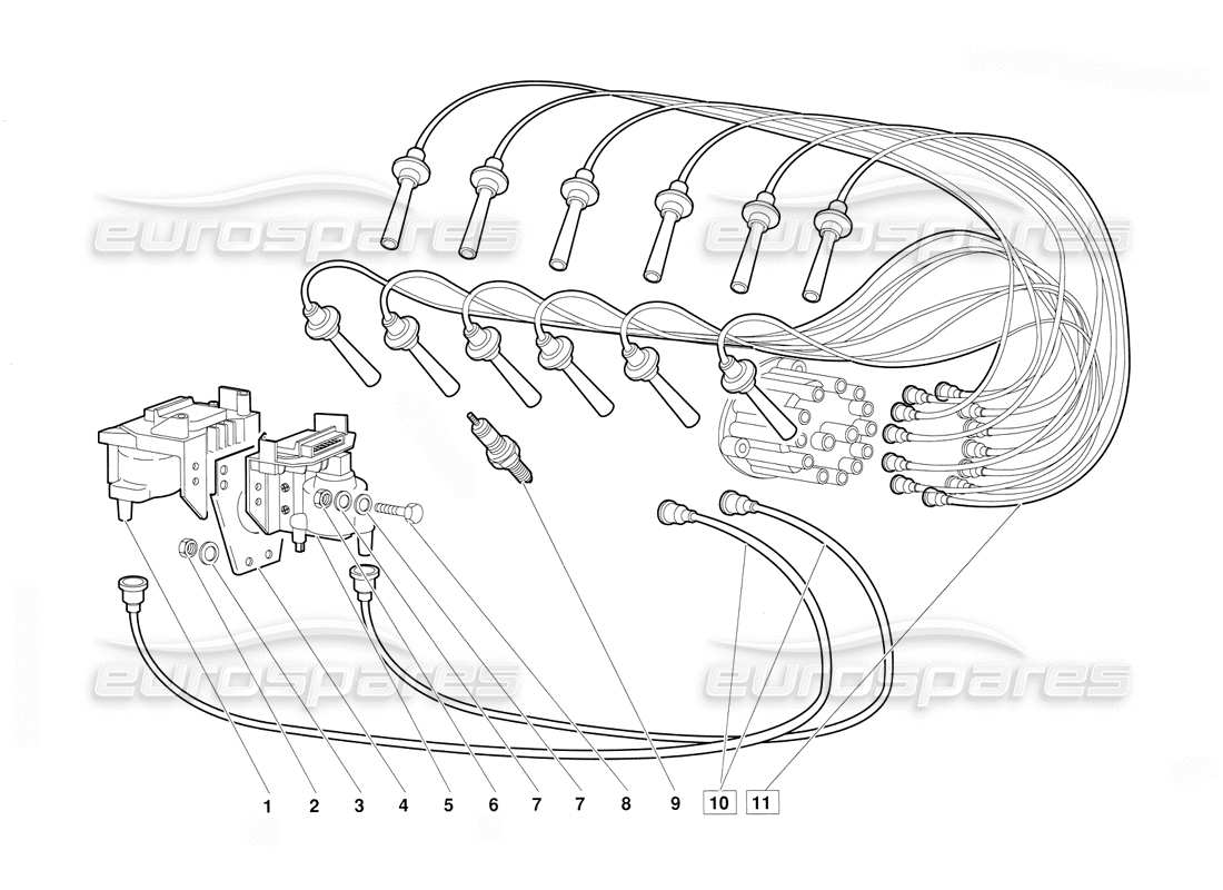 lamborghini diablo (1991) electrical components (valid for june 1992 version) parts diagram