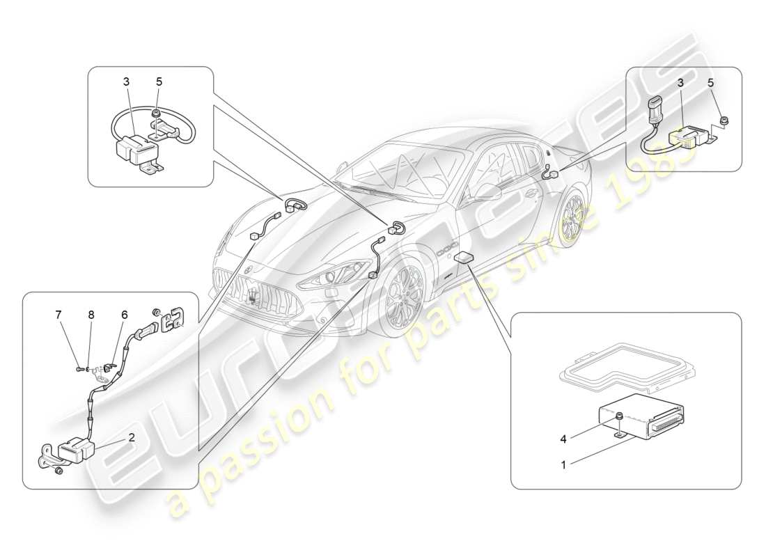 a part diagram from the maserati granturismo s (2020) parts catalogue