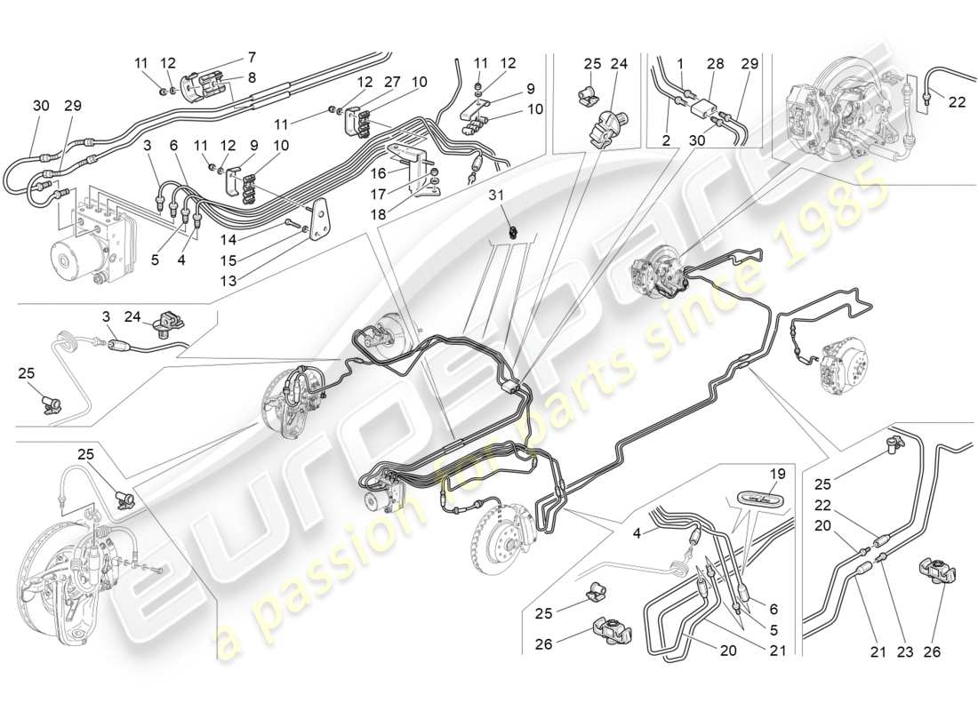 a part diagram from the maserati granturismo parts catalogue