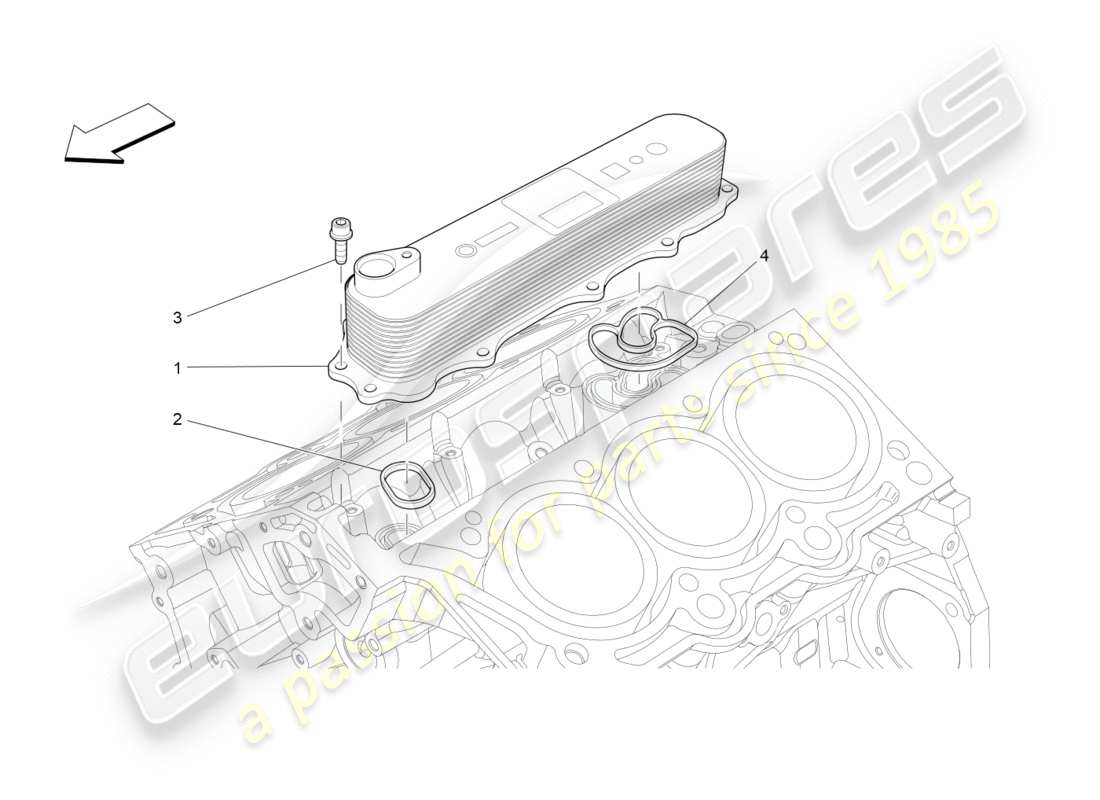 a part diagram from the maserati quattroporte m156 (2014 onwards) parts catalogue