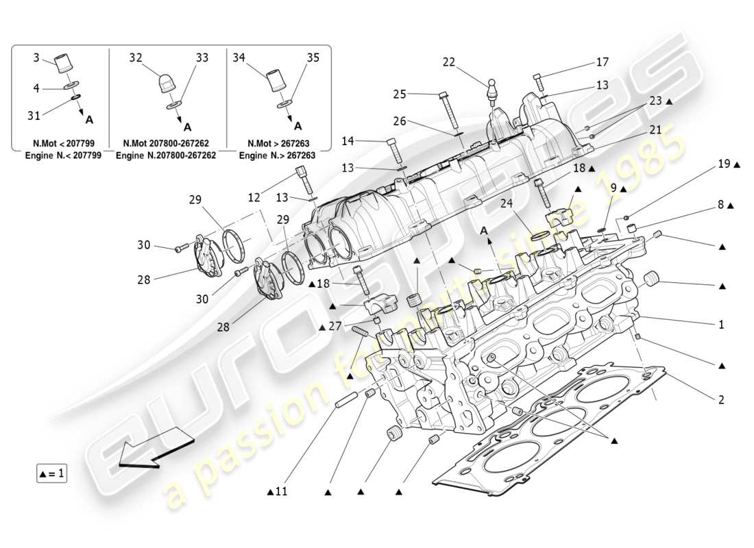 a part diagram from the maserati qtp 3.0 bt v6 410hp (2014) parts catalogue