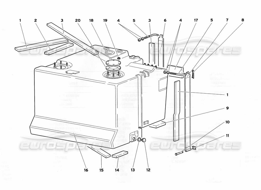 a part diagram from the lamborghini diablo sv (1999) parts catalogue