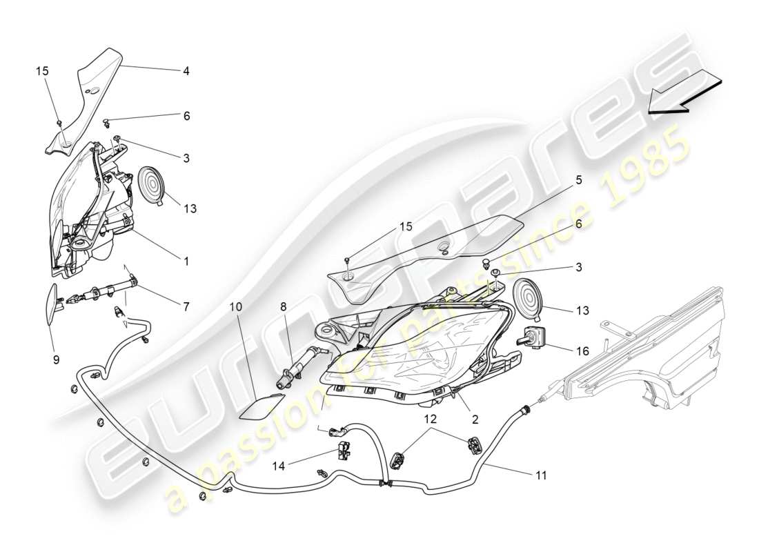 a part diagram from the Maserati QTP 3.0 BT V6 410HP (2014) parts catalogue