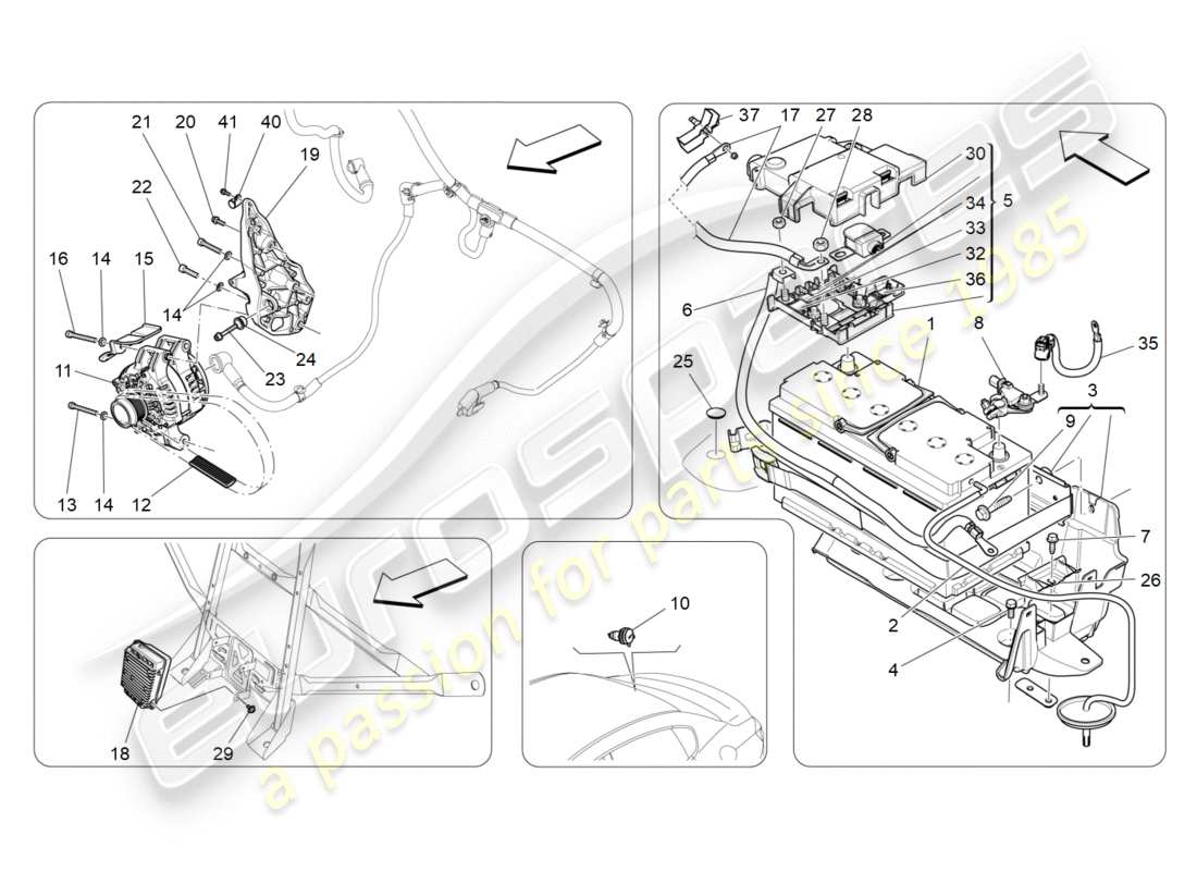 a part diagram from the maserati qtp 3.0 bt v6 410hp (2014) parts catalogue