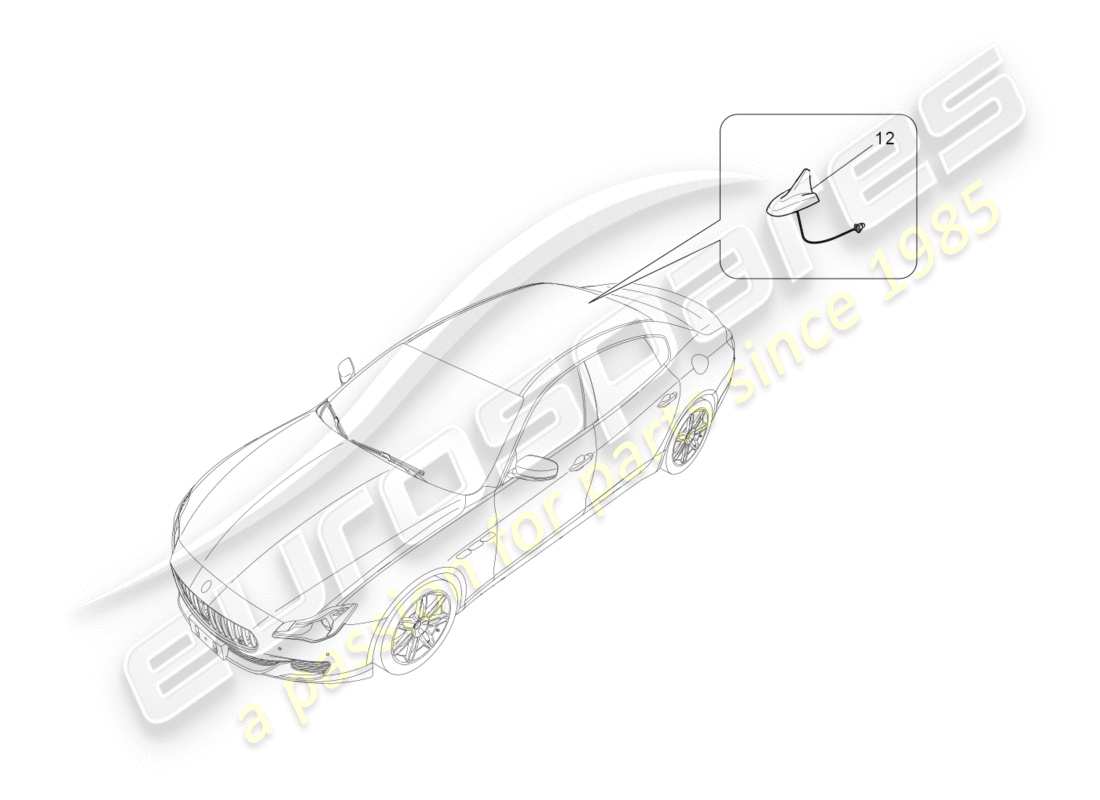 a part diagram from the maserati quattroporte m156 (2014 onwards) parts catalogue