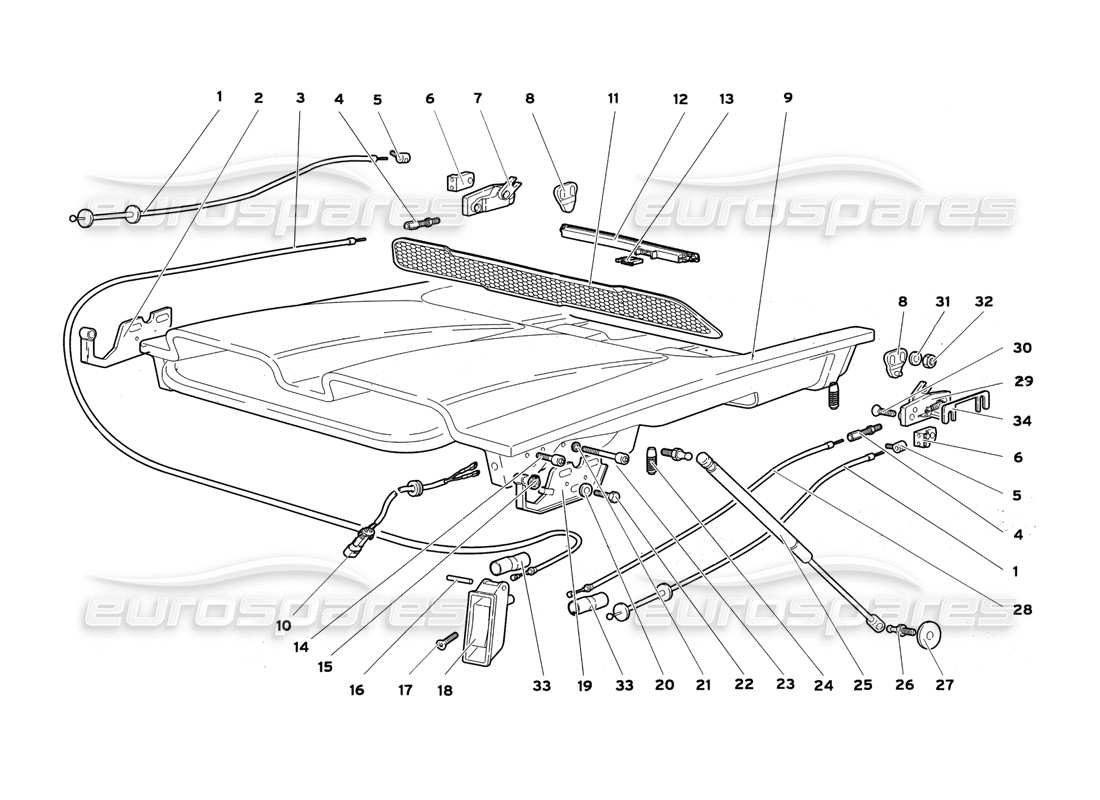 a part diagram from the lamborghini diablo sv (1999) parts catalogue