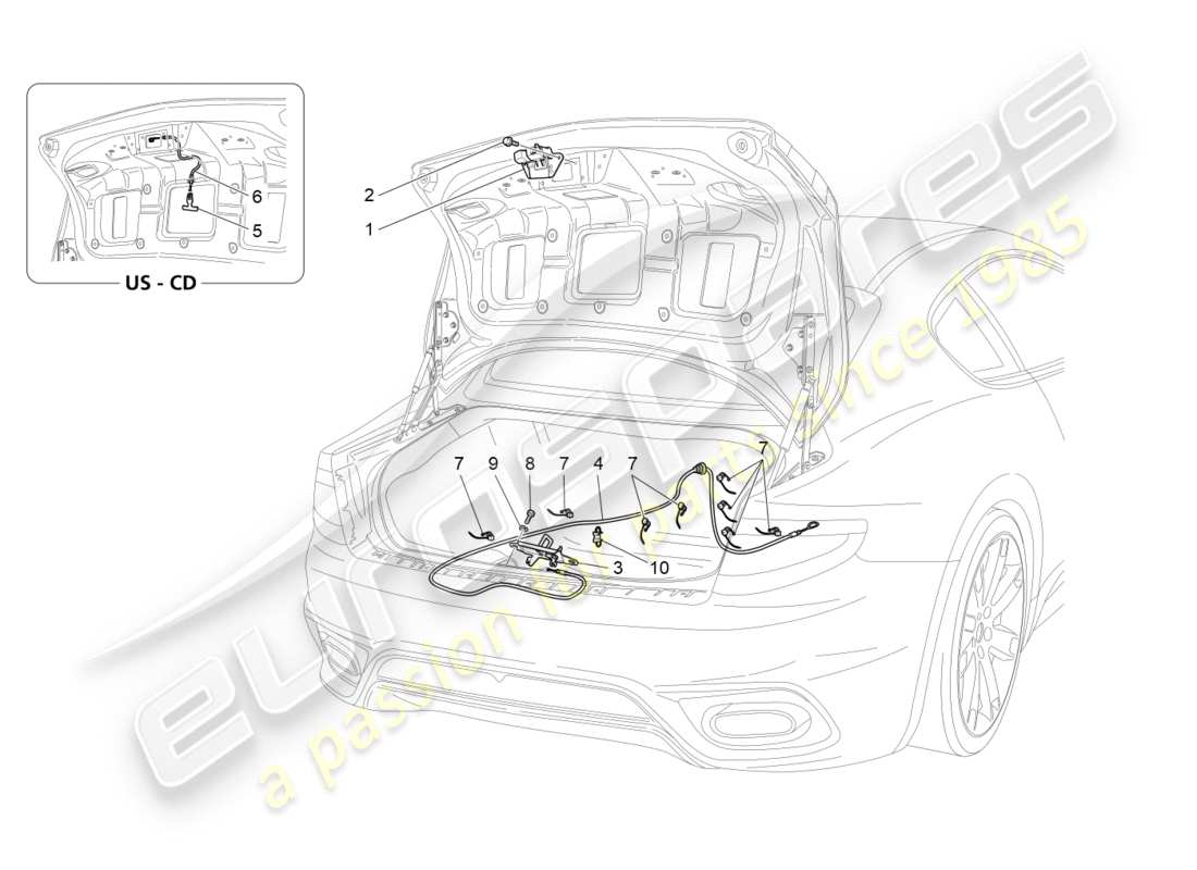 a part diagram from the maserati granturismo s (2019) parts catalogue