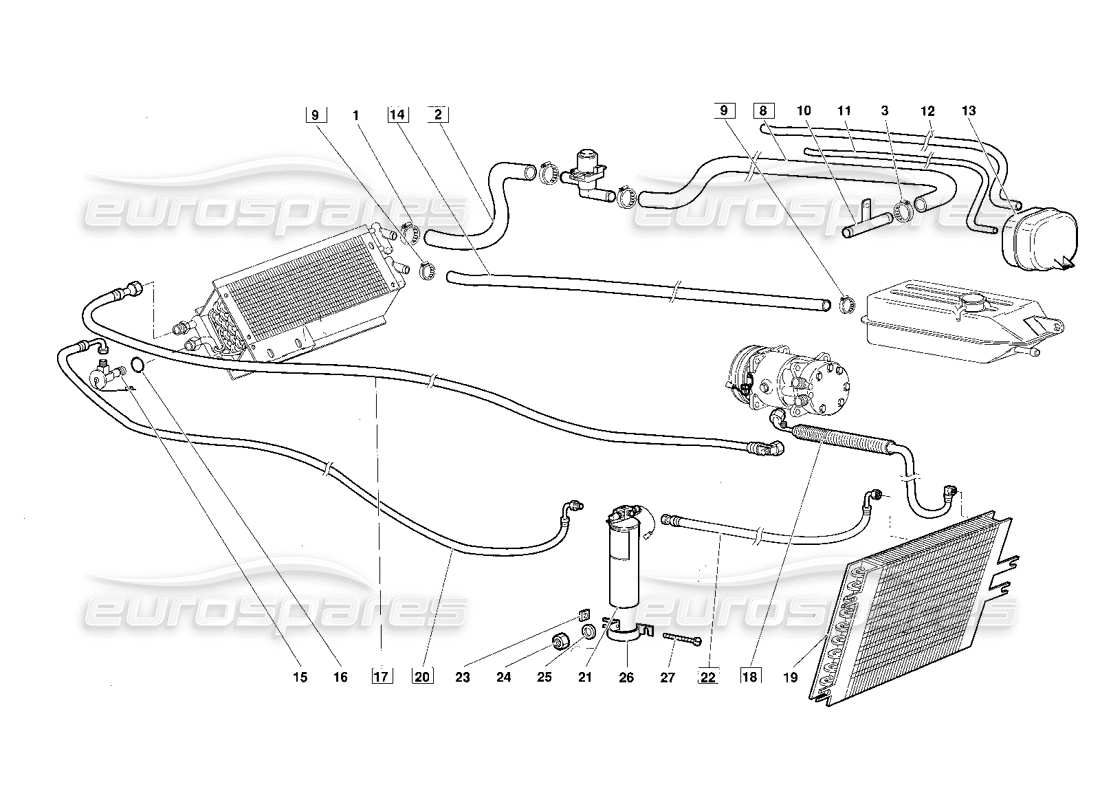 a part diagram from the lamborghini diablo (1991) parts catalogue