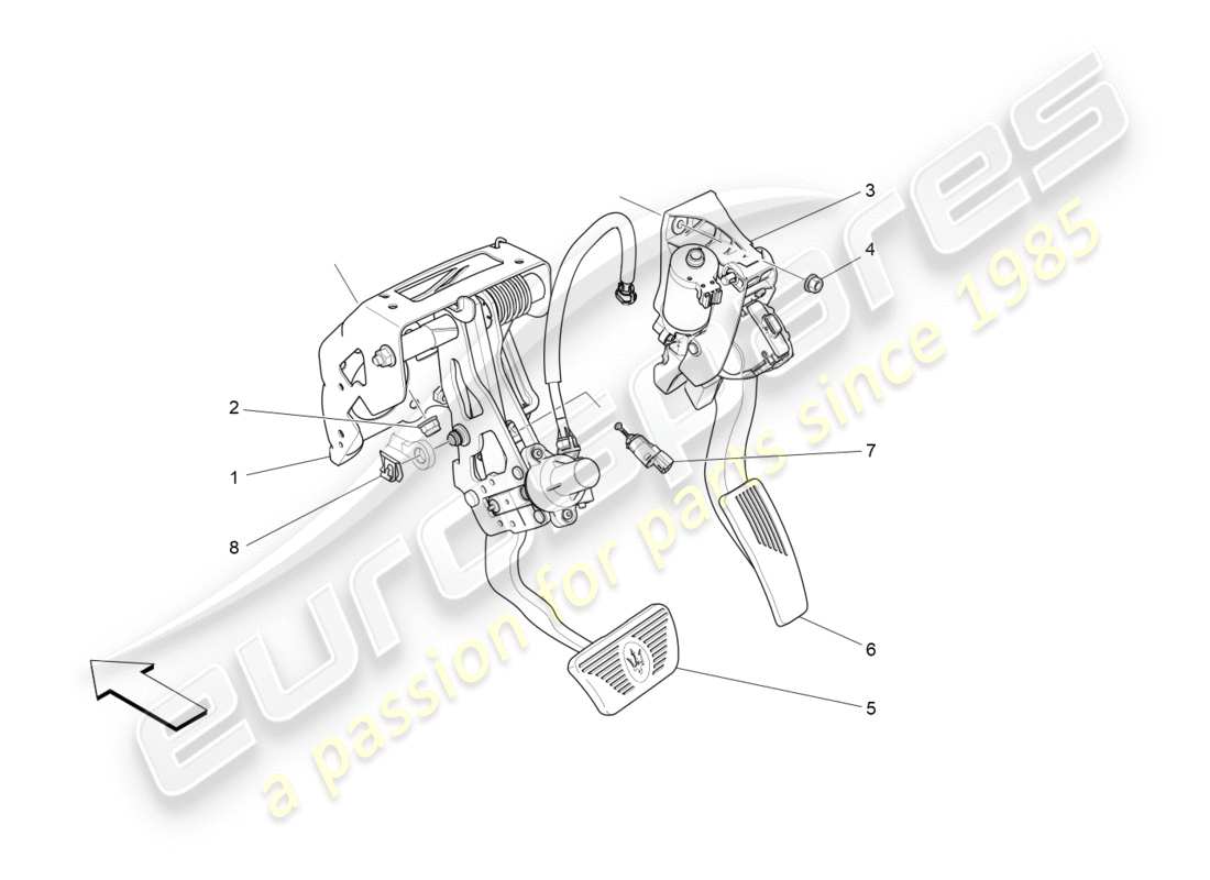 a part diagram from the maserati quattroporte m156 (2014 onwards) parts catalogue