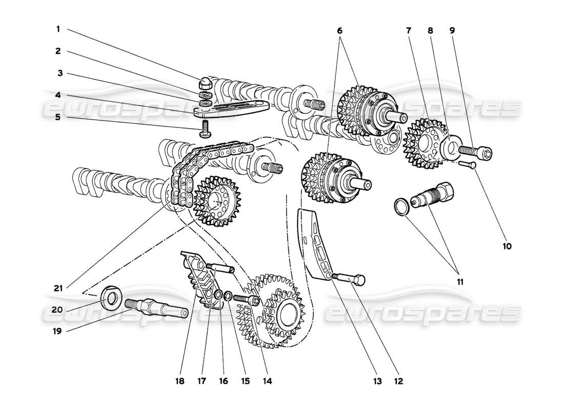 lamborghini diablo 6.0 (2001) timing system part diagram