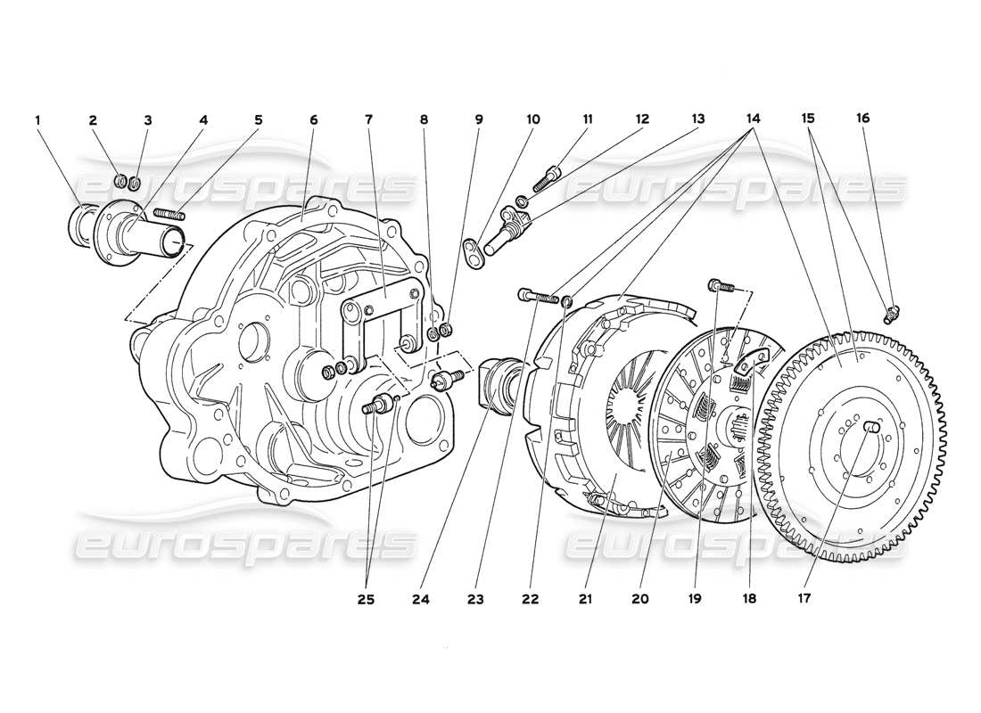 lamborghini diablo 6.0 (2001) clutch part diagram