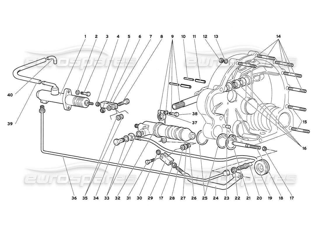 lamborghini diablo 6.0 (2001) clutch controls levers part diagram