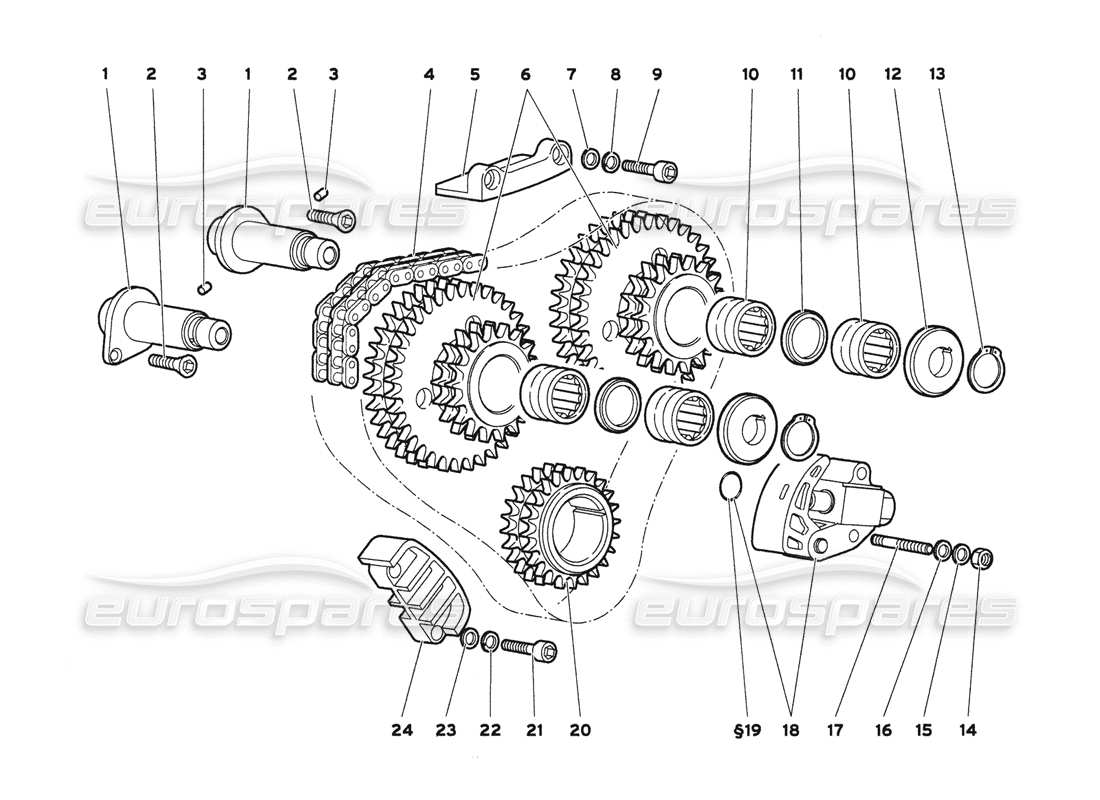 lamborghini diablo 6.0 (2001) timing system part diagram