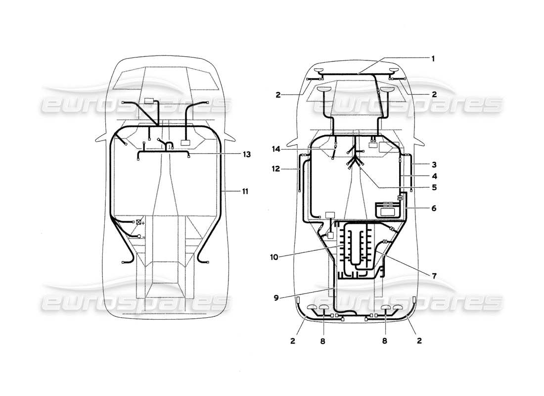 lamborghini diablo 6.0 (2001) electrical system part diagram