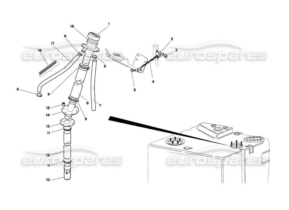 lamborghini diablo 6.0 (2001) fuel system parts diagram