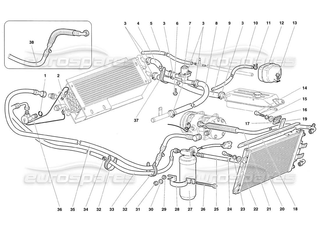 lamborghini diablo sv (1998) climate control parts diagram