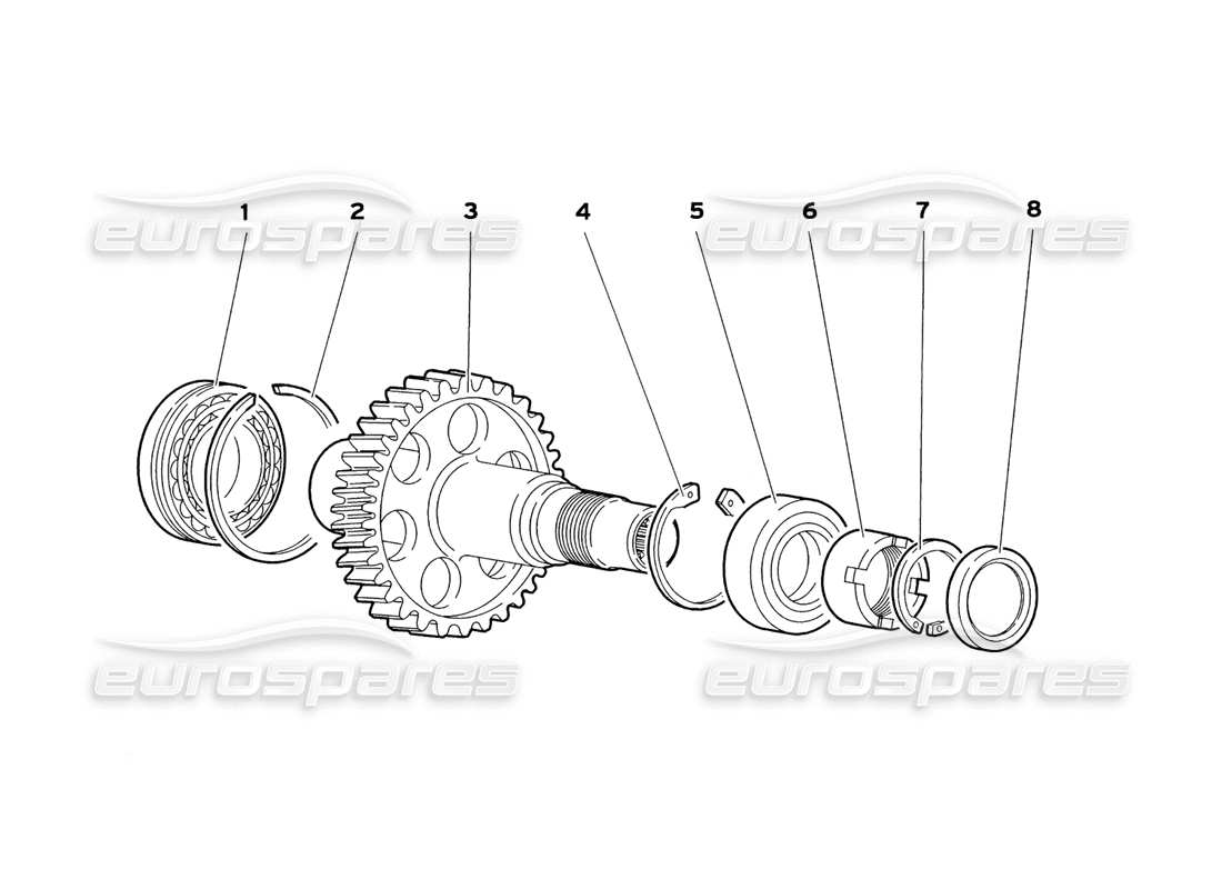 lamborghini diablo sv (1999) gear transmission end parts diagram