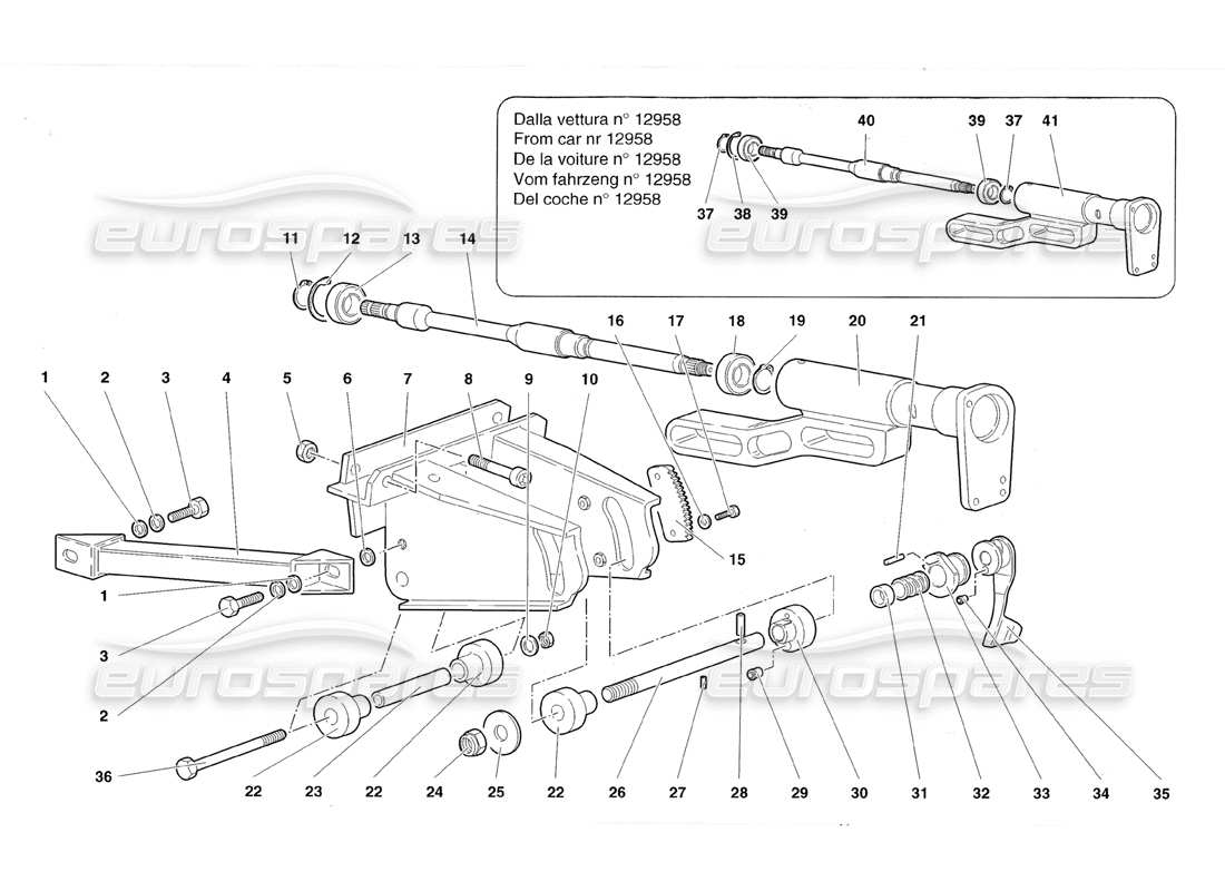 lamborghini diablo roadster (1998) steering parts diagram