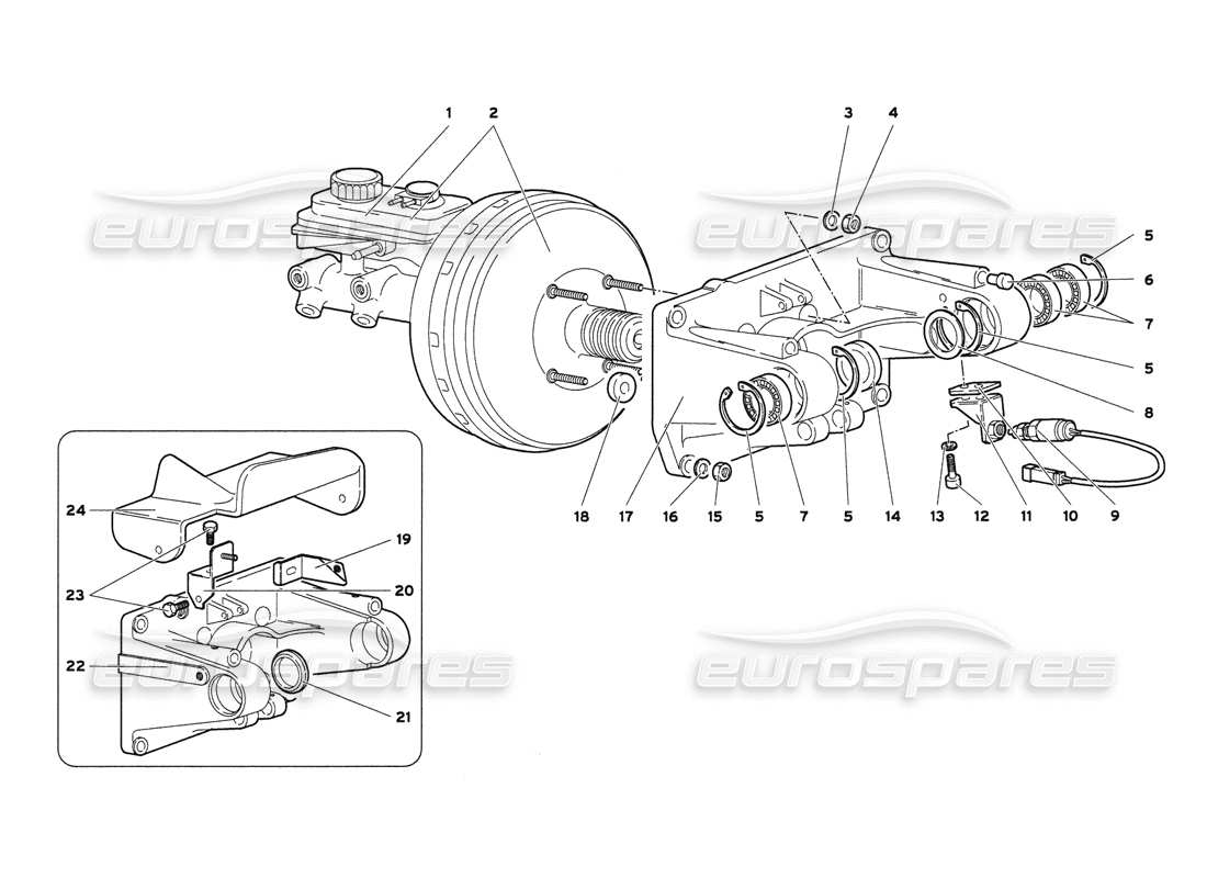 lamborghini diablo 6.0 (2001) pedal support parts diagram