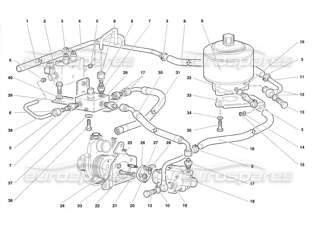 lamborghini diablo roadster (1998) steering parts diagram