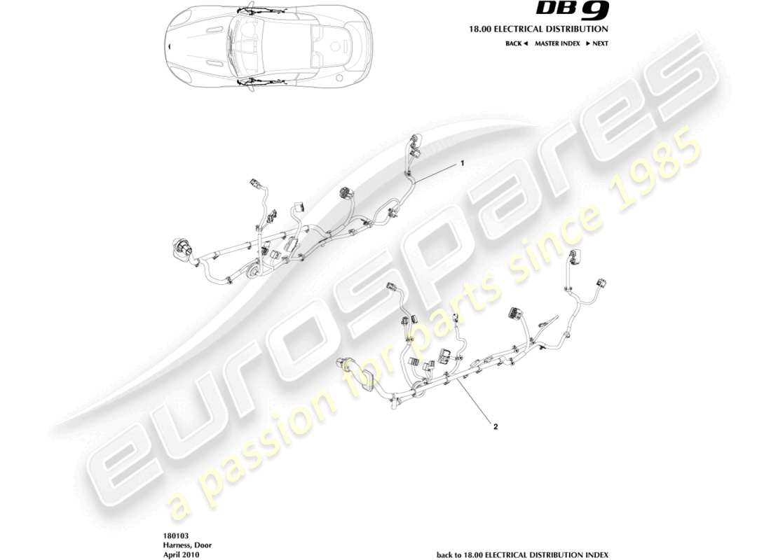 a part diagram from the aston martin db9 (2005) parts catalogue