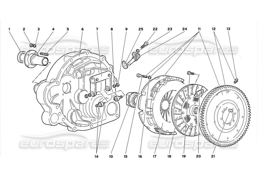 lamborghini diablo gt (1999) clutch parts diagram