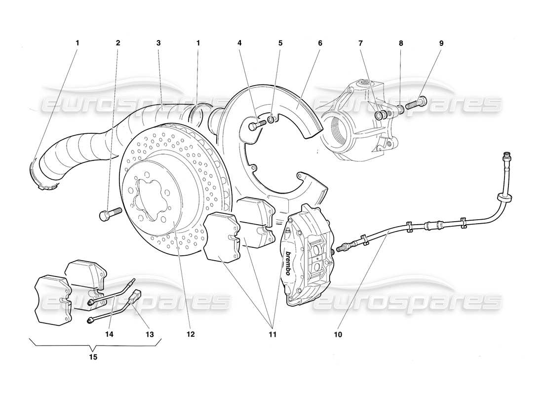 a part diagram from the Lamborghini Diablo SV (1997) parts catalogue