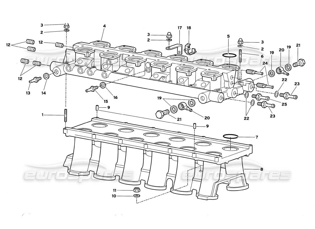 lamborghini diablo gt (1999) intake manifold parts diagram