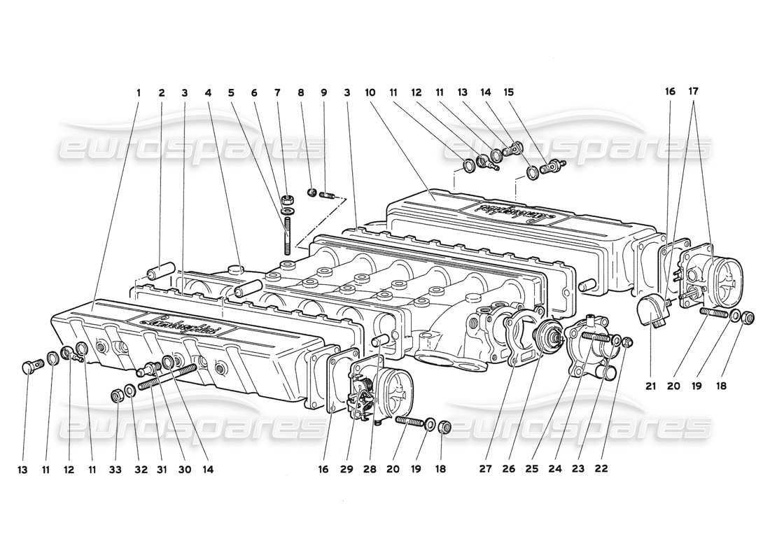 lamborghini diablo 6.0 (2001) intake manifold parts diagram