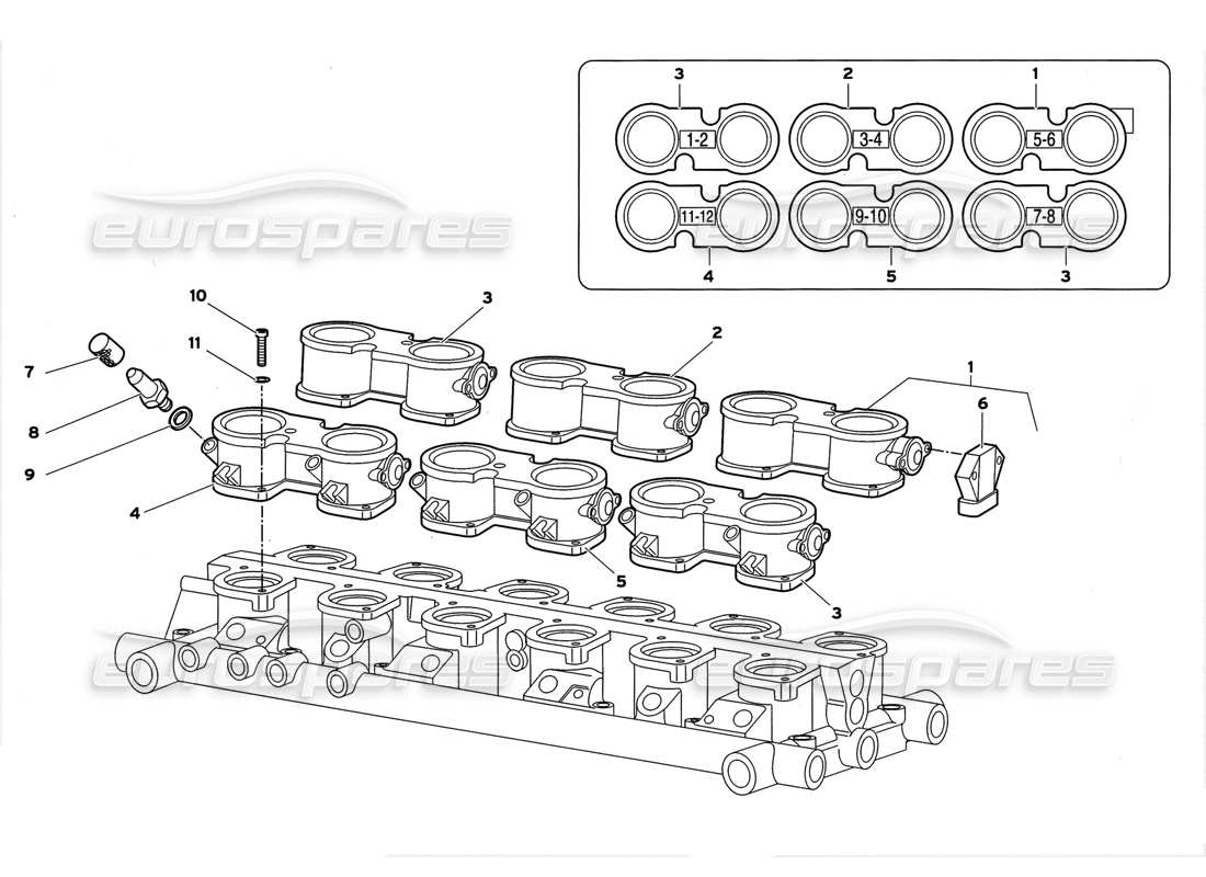 lamborghini diablo gt (1999) intake manifold parts diagram