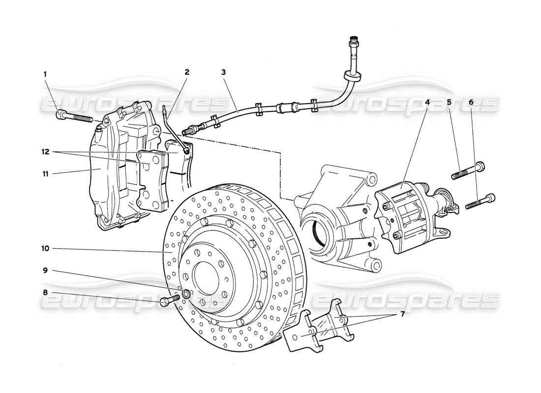 lamborghini diablo 6.0 (2001) rear brakes parts diagram
