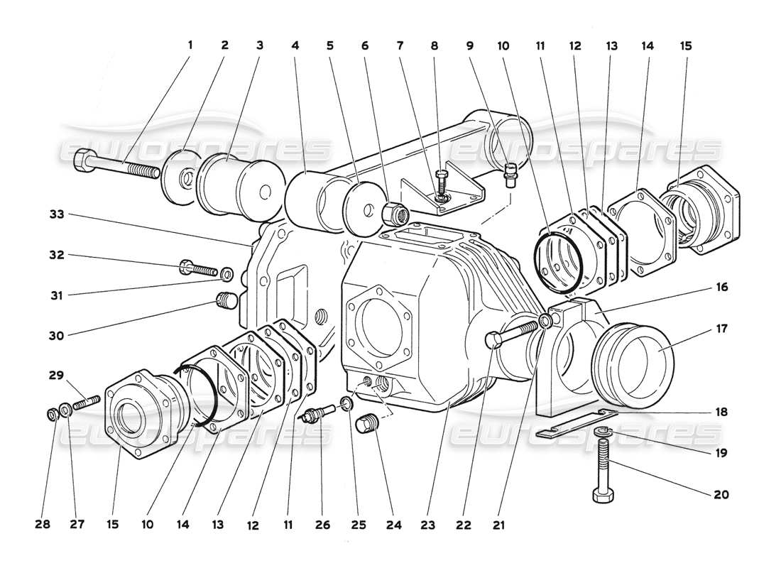 lamborghini diablo 6.0 (2001) front differential case part diagram