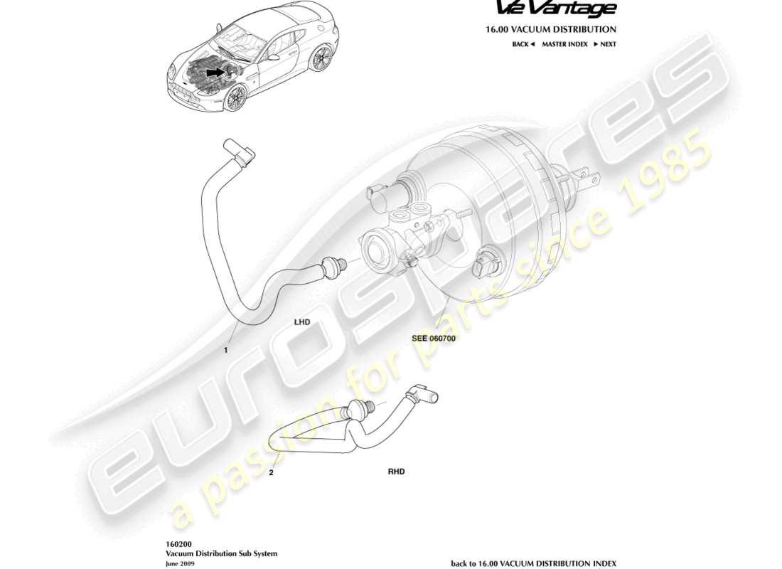 aston martin v12 vantage (2012) vacuum pipe part diagram