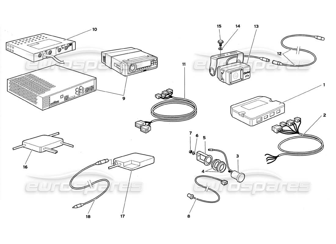 lamborghini diablo gt (1999) electrical system parts diagram