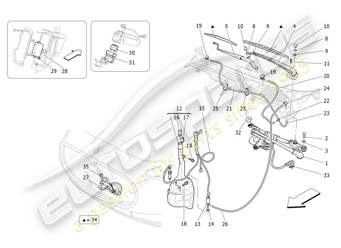 a part diagram from the maserati granturismo (2015) parts catalogue