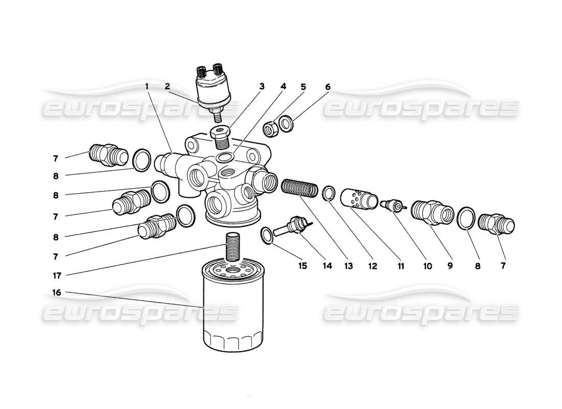 lamborghini diablo 6.0 (2001) engine oil filter part diagram