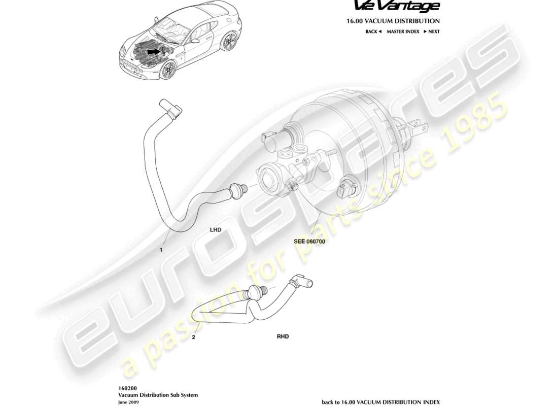 a part diagram from the aston martin v12 vantage parts catalogue