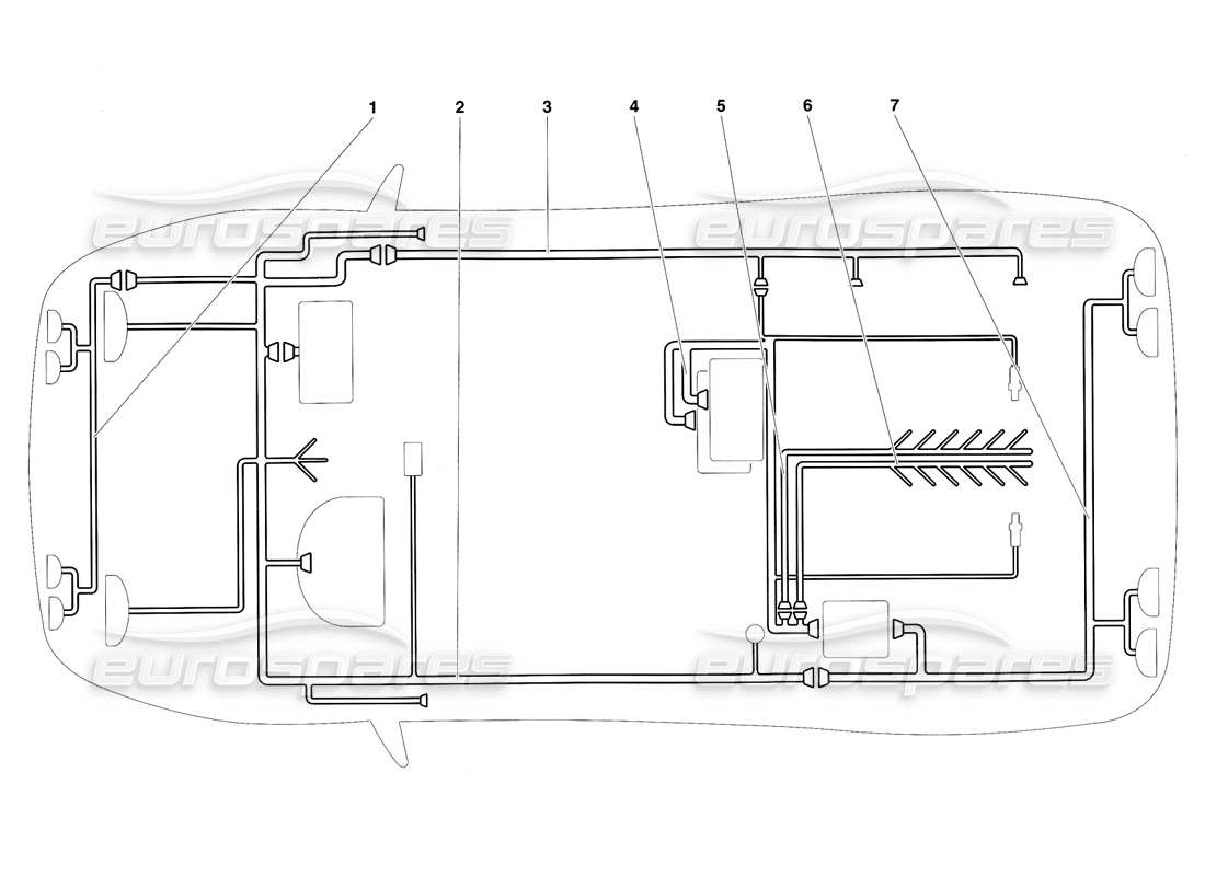 a part diagram from the lamborghini diablo sv (1997) parts catalogue